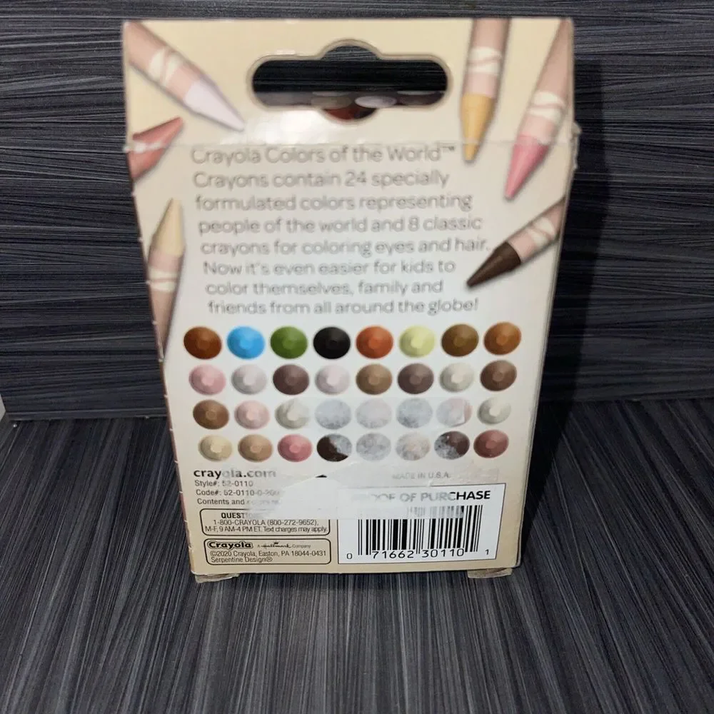 NEW 32 pk Crayola Colors of the World Crayons Skin/Hair/Eyes NONTOXIC B-X‎